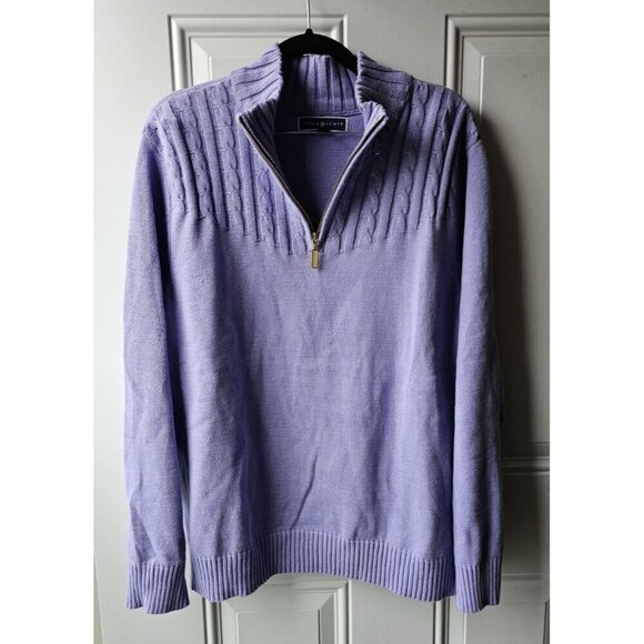 Karen Scott Women's Purple Cotton Zip-Neck Sweater XXL 100% Cotton - Picture 12 of 14